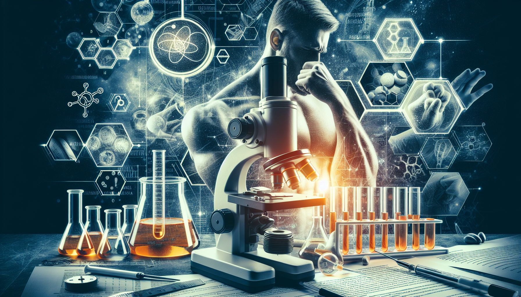 Infographic showing how potency enhancers work in the human body, including blood flow, hormones, and psychological factors